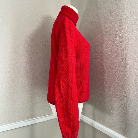 Vintage Pendleton Tight Knit Turtleneck Sweater Red Size XL - Picture 4 of 7